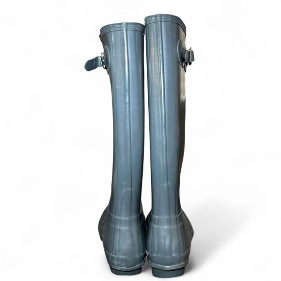 Hunter Original Tall Gloss Rain Boots Women’s Size 8M Gray Waterproof W23616 - Picture 4 of 7